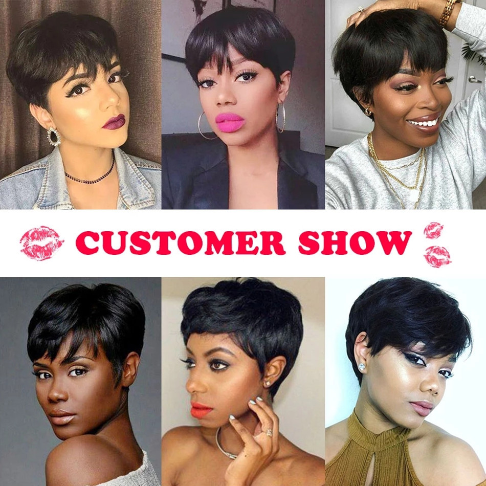 Short Human Hair Wigs Pixie Cu - Short Pixie Cut Wig Human Hair Cheap review and price