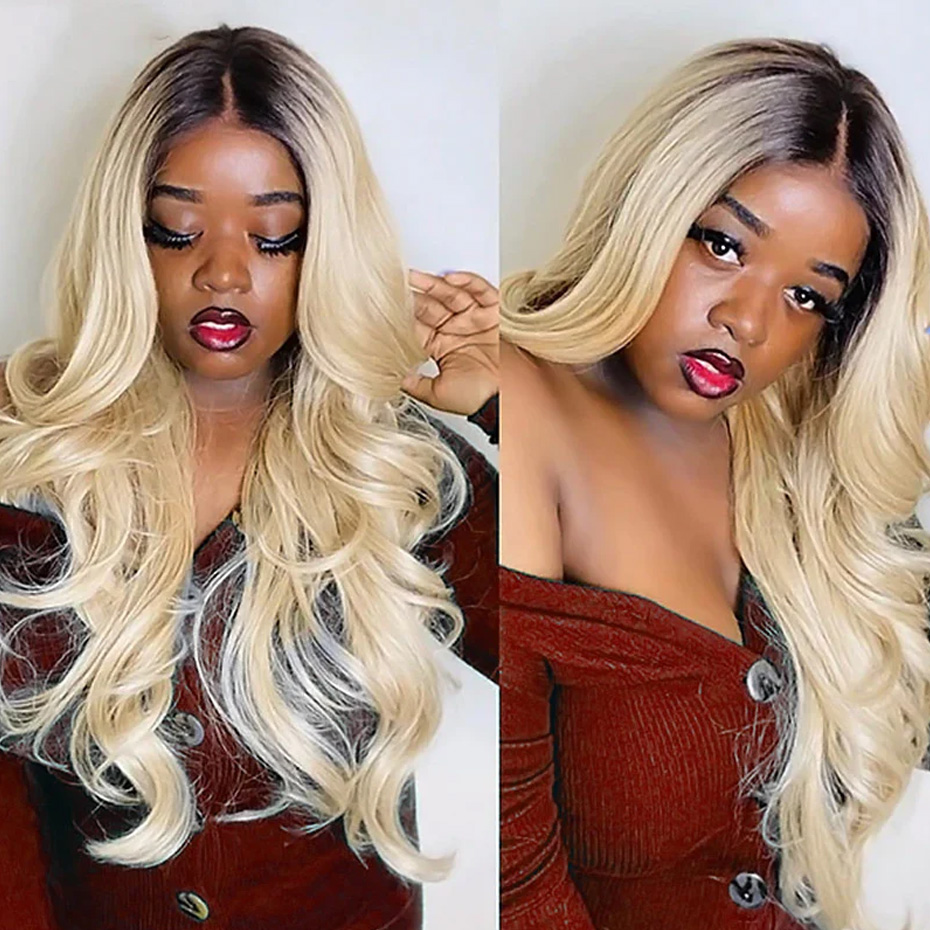 1B 613 Blonde Ombre Human Hair - 613 Blonde Body Wave Lace Front Wig review and price