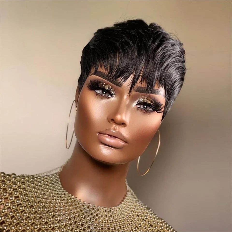 Short Straight Bob Wig Pixie C - Short Pixie Cut Wig Human Hair Cheap review and price