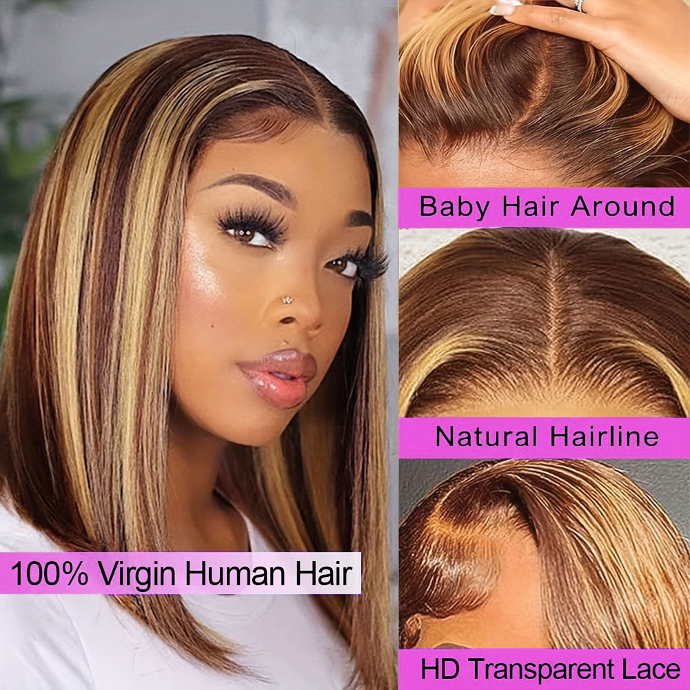 Straight Short Bob Wig Human H - Glueless Wear And Go Human Hair Wig review and price