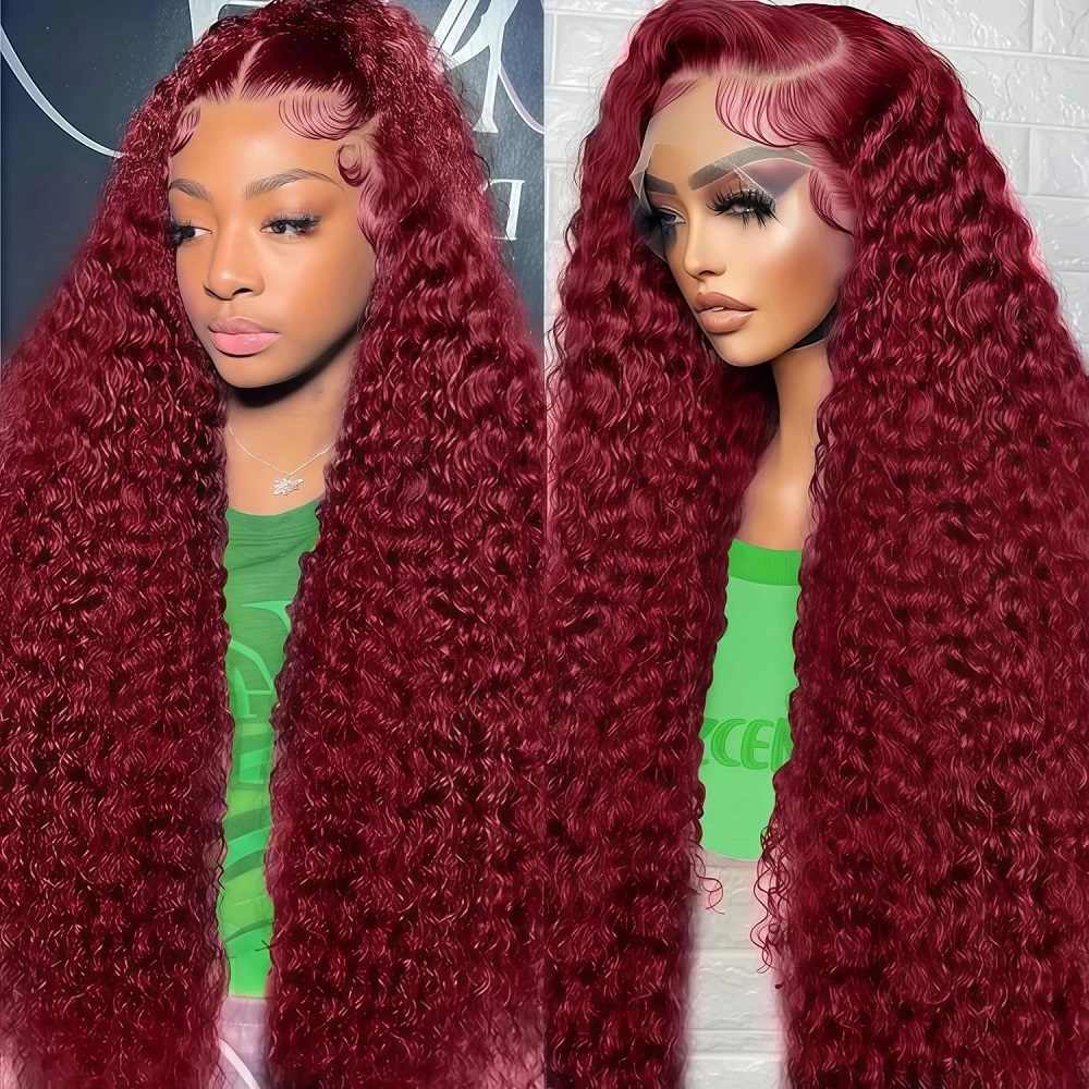 99J Burgundy Colored Deep Wave - Human Hair Wigs review and price