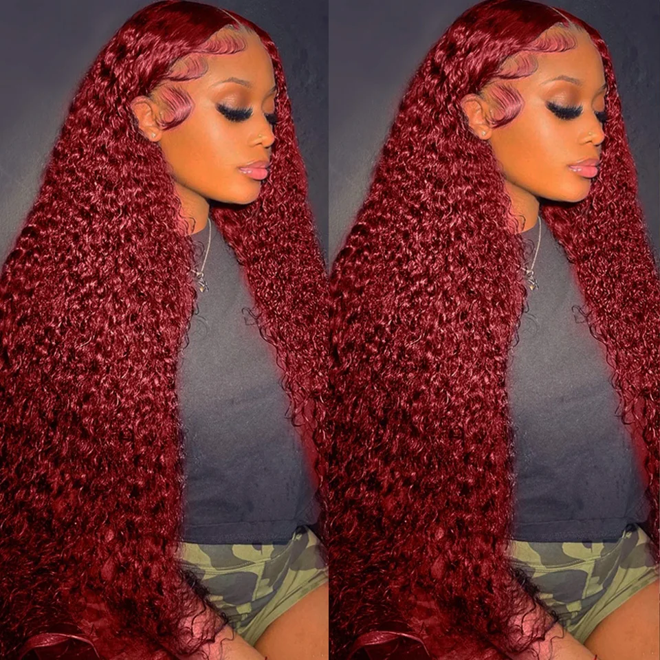 99J Burgundy Colored Deep Wave - Human Hair Wigs review and price
