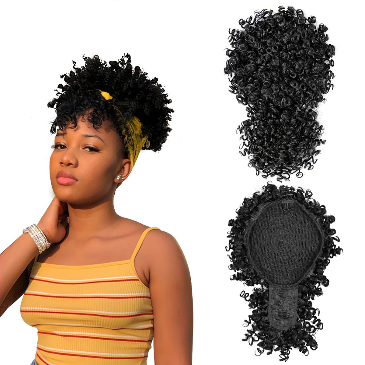 Afro Puff Synthetic Drawstring - Drawstring Afro Curly Puff Ponytail review and price