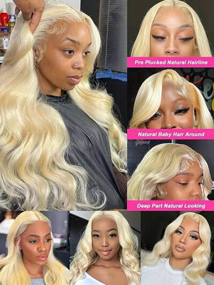 613 Honey Blonde Colored 40 In - 613 Blonde Body Wave Lace Front Wig review and price