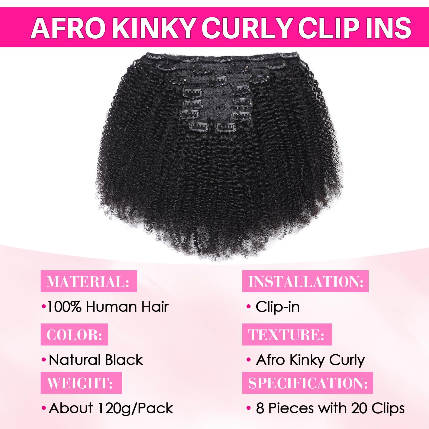 Afro Curly Clip-In Human Remy  - Seamless Clip In Hair Extensions Human Hair review and price