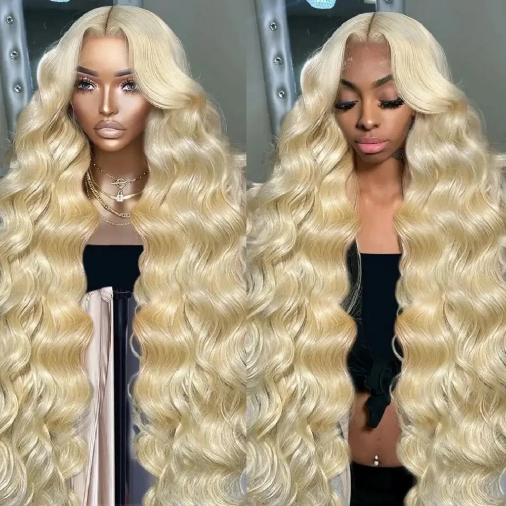 46 Inch HD Blonde 13x4 Lace Fr - 613 Blonde Body Wave Lace Front Wig review and price