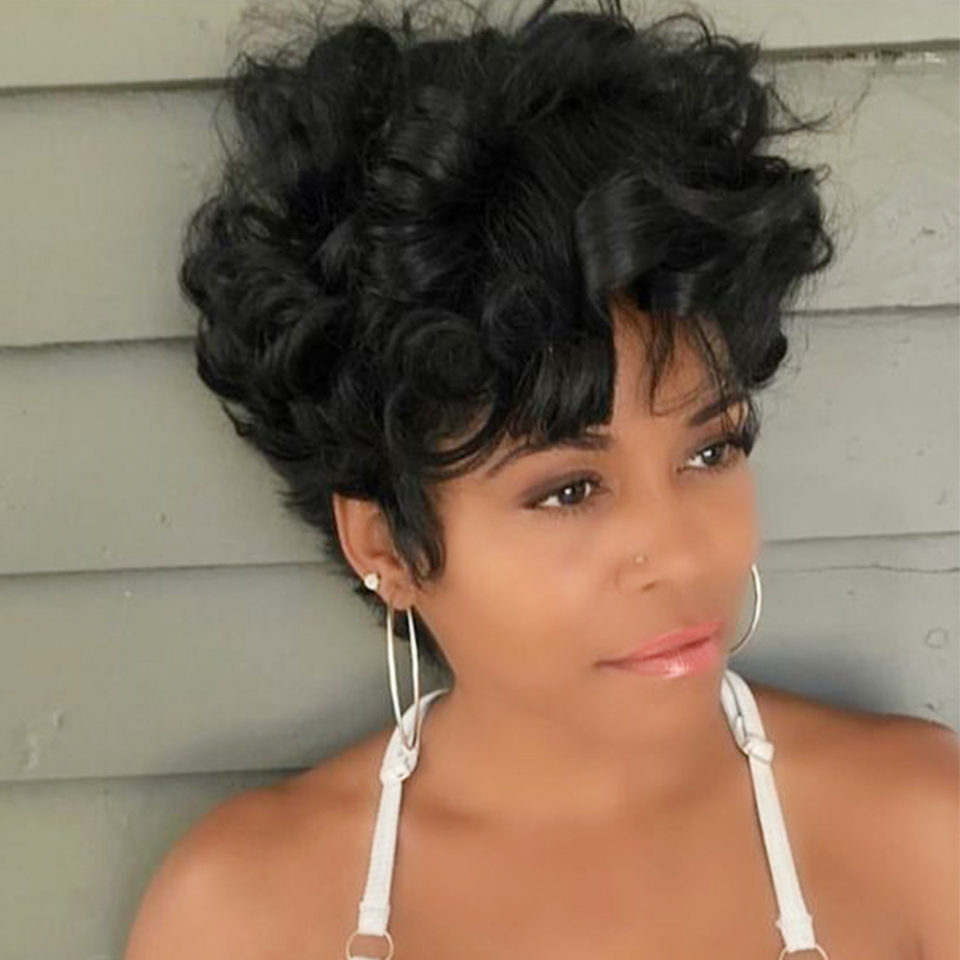 Bouncy Natural Wave Wig Human  - Short Pixie Cut Wig Human Hair Cheap review and price