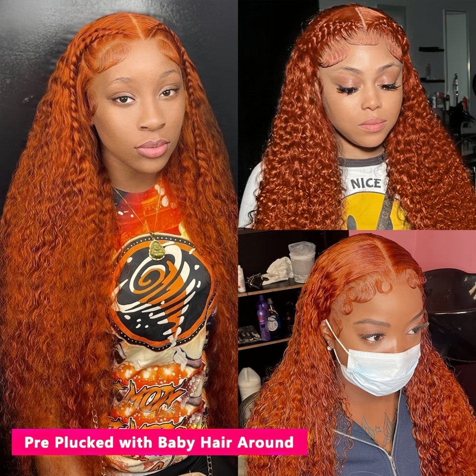 30Inch Orange Ginger Water Wav - Human Hair Wigs review and price