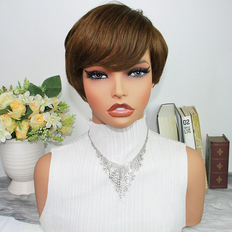 Chocolate Brown Pixie Cut Wigs - Short Pixie Cut Wig Human Hair Cheap review and price